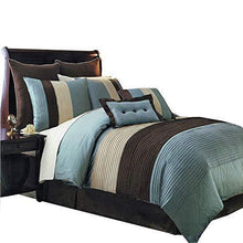Load image into Gallery viewer, sheetsnthings Hudson Microfiber Queen Size 12PC Bed in a Bag (Comforter Set and Sheet Set) Aqua Blue
