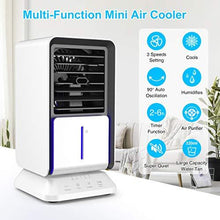 Load image into Gallery viewer, infray Portable Air Conditioner Fan, Personal Mini Evaporative Air Cooler, Oscillating Space Air Cooler Desk Fan Mist Humidifier with 3 speeds, 2/4/6H Timer for Small Home Room Office Dorm
