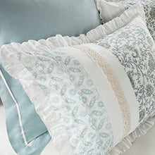 Load image into Gallery viewer, Madison Park Dawn Queen Size Bed Comforter Set Bed In A Bag - Dawn shabby Chic, Blue – 9 Pieces Bedding Sets – 100% Cotton Percale Bedroom Comforters
