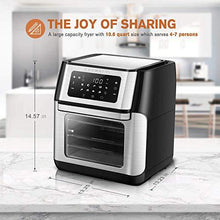 Load image into Gallery viewer, CROWNFUL 10-in-1 Air Fryer Toaster Oven, Convection Roaster with Rotisserie &amp; Dehydrator, 10.6 Quart, Digital LCD Touch Screen, Accessories and Recipe Included
