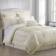 Load image into Gallery viewer, Amrapur Overseas Antonella 8-Piece Pleated Comforter Set, Queen, Beige
