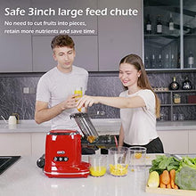 Load image into Gallery viewer, Juicer Machines, ORFELD Cold Press Juicer with 90% Juice Yield &amp; Purest Juice, Easy Cleaning &amp; Quiet Motor Masticating Juicer Machines for Vegetables and Fruits (Red)
