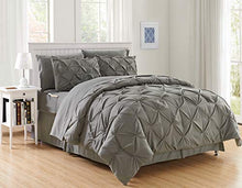 Load image into Gallery viewer, Elegant Comfort Luxury Best, Softest, Coziest 8-Piece Bed-in-a-Bag Comforter Set on Amazon Silky Soft Complete Set Includes Bed Sheet Set with Double Sided Storage Pockets, Full/Queen, Gray
