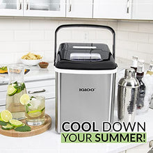 Load image into Gallery viewer, Igloo ICEB26HNSS Automatic Self-Cleaning Portable Electric Countertop Ice Maker Machine With Handle, 26 Pounds in 24 Hours, 9 Ice Cubes Ready in 7 minutes, With Ice Scoop and Basket, Stainless
