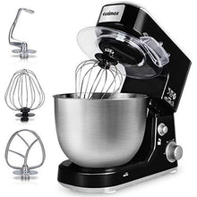 Load image into Gallery viewer, Stand Mixer, Cusimax Dough Mixer Tilt-Head Electric Mixer with 5-Quart Stainless Steel Bowl, Dough Hook, Mixing Beater and Whisk, Splash Guard, Black Food Mixer
