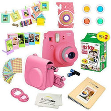 Load image into Gallery viewer, Fujifilm Instax Mini 9 Instant Camera w/Fujifilm Instax Mini 9 Instant Films (20 Pack) + A14 Pc Deluxe Bundle for Fujifilm Instax Mini 9 Camera (Flamingo pink)
