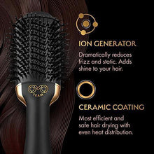 Load image into Gallery viewer, Professional Blowout Hair Dryer Brush, Black Gold Dryer and Volumizer, Hot Air Brush for Women, 75MM Oval Shape
