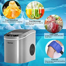 Load image into Gallery viewer, COSTWAY Countertop Ice Maker, 26LBS/24H Portable and Compact Ice Maker Machine, Ice Cubes Ready in 6 Mins, Electric High Efficiency Express Clear Operation Control Panel with Ice Scoop (Silver)
