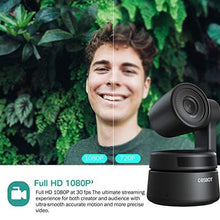 Load image into Gallery viewer, OBSBOT Tiny AI-Powered PTZ Webcam Ai Camera 2-Axis Gimbal Full HD 1080p AI Tracking Zoom Power Gesture Selfie Video Camera for Online Class Meeting Live and Streaming - Black
