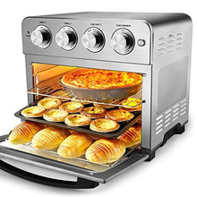 Load image into Gallery viewer, Geek Chef Air Fryer Toaster Oven, 6 Slice 24QT Convection Airfryer Countertop Oven, Roast, Bake, Broil, Reheat, Fry Oil-Free, Cooking Accessories Included, Stainless Steel, Silver, 1700W
