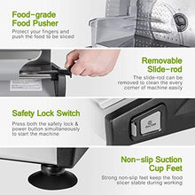 Load image into Gallery viewer, Meat Slicer 200W Electric Deli Food Slicer with Child Lock Protection, Removable 7.5’’ Stainless Steel Blade and Food Carriage, Adjustable Thickness Food Slicer Machine for Meat, Cheese, Bread
