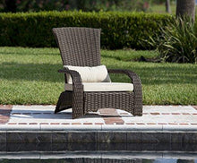 Load image into Gallery viewer, Patio Sense Deluxe Coconino Wicker Chair | All Weather Wicker | Beige Cushion and Lumbar Pillow | Adirondack Style Armchair | For Porch, Lawn, Garden, Backyard, Balcony, Deck, Pool, Indoor, Outdoor |
