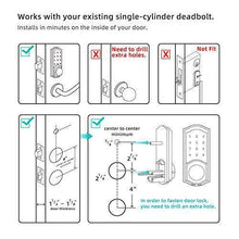 Load image into Gallery viewer, [2021 Newest] Smart Deadbolt Lock Front Door, hornbill Keyless Entry Door Lock with Keypad, Bluetooth Smart Locks Works with Alexa, Digital Code Lock for Airbnb Home Apartment
