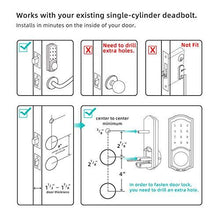 Load image into Gallery viewer, [2021 Newest] Keyless Entry Deadbolt Door Lock, hornbill Smart Lock Front Door, Electronic Door Locks with Keypad, Digital Auto Lock Bluetooth Door Locks for Homes Bedroom Office
