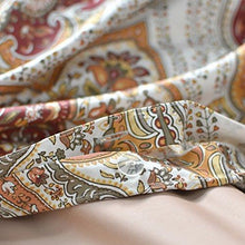 Load image into Gallery viewer, Tahari Home Duvet Quilt Cover Bohemian Style Moroccan Paisley Damask Medallion Print Cotton Sateen 3 Piece Bedding Set (Queen, Rust Copper)
