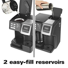 Load image into Gallery viewer, Hamilton Beach FlexBrew Coffee Maker, Single Serve &amp; Full Pot, Compatible with K-Cup Pods or Grounds, Programmable, Includes Permanent Filter, Black (49950C), Silver
