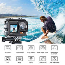 Load image into Gallery viewer, Campark X35 Action Camera 4K 24MP Wi-Fi Underwater Waterproof Camera 40M with Dual Screen, EIS, Sony Sensor, 170° Wide Angle Sports Camera 4X Zoom PC Webcam with 2 Batteries and Mounting Kits

