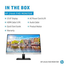 Load image into Gallery viewer, HP 24mh FHD Monitor - Computer Monitor with 23.8-Inch IPS Display (1080p) - Built-In Speakers and VESA Mounting - Height/Tilt Adjustment for Ergonomic Viewing - HDMI and DisplayPort - (1D0J9AA#ABA)
