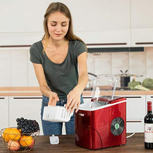 Load image into Gallery viewer, VIVOHOME Electric Portable Compact Countertop Automatic Ice Cube Maker Machine with Visible Window 26lbs/day Red
