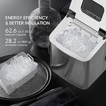 Load image into Gallery viewer, NOVETE Portable Ice Maker for Countertops, Ice Ready in 6 Minutes, 28.7 lb Ice in 24 Hours, No Water Line or Drain Line Required, Home Ice Machine with Ice Scoop and Basket

