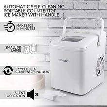 Load image into Gallery viewer, Igloo ICEB26HNWHN Automatic Self-Cleaning Portable Electric Countertop Ice Maker Machine With Handle, 26 Pounds in 24 Hours, 9 Ice Cubes Ready in 7 minutes, With Ice Scoop and Basket, White
