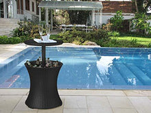 Load image into Gallery viewer, Keter Pacific Cool Bar Outdoor Patio Furniture and Hot Tub Side Table with 7.5 Gallon Beer and Wine Cooler, Dark Grey
