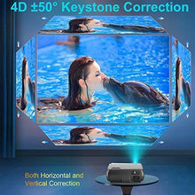 Load image into Gallery viewer, WiFi Projector, WiMiUS Newest P20 8000L Native 1080P Projector Support 4K, Bluetooth Transmitter ±50° Correction, Zoom, 10W Speaker Compatible with PC PS4 USB Fire TV Stick Smartphones Indoor Outdoor
