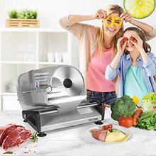 Load image into Gallery viewer, Meat Slicer 200W Electric Deli Food Slicer with Child Lock Protection, Removable 7.5’’ Stainless Steel Blade and Food Carriage, Adjustable Thickness Food Slicer Machine for Meat, Cheese, Bread

