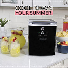 Load image into Gallery viewer, Igloo ICEB33BS Large-Capacity Automatic Portable Electric Countertop Ice Maker Machine, 33 Pounds in 24 Hours, 9 Ice Cubes Ready in 7 minutes, With Ice Scoop and Basket, Black Stainless Steel
