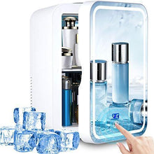 Load image into Gallery viewer, Mini Fridge 6 Liter,Mirror refrigerator,Portable Mirrored Beauty Fridge With LED Lighting, Skincare Fridge for Skincare, Bedroom and Travel (with Digital Temperature Control)
