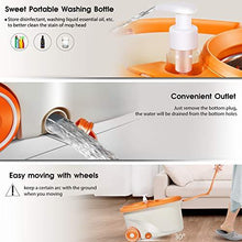 Load image into Gallery viewer, MASTERTOP Spin Mop &amp; Bucket with Wringer Set, Floor Cleaning, Household Cleaning Supplies, Stainless Steel Spinning Mop Bucket, 7 Microfiber Mop Refills, 57" Extended Handle, 2 Wheels Easy Moving
