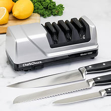 Load image into Gallery viewer, Chef'sChoice Trizor XV EdgeSelect Professional Electric Knife Straight and Serrated Knives Diamond Abrasives Patented Sharpening System, 3-stage, Gray
