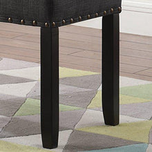 Load image into Gallery viewer, Roundhill Furniture Biony Fabric Dining Bench with Nailhead Trim, Grey
