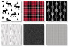 Load image into Gallery viewer, Sweet Jojo Designs Grey, Black and Red Woodland Plaid and Arrow Rustic Patch Boy Twin Kid Childrens Bedding Comforter Set 4 Pieces - Flannel Moose Gray
