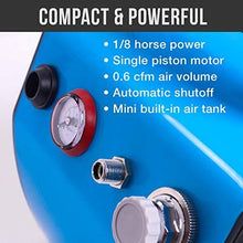 Load image into Gallery viewer, Master Airbrush Model TC-77, Super Quiet High Performance Airbrush Compressor with a 6 Inch Braided Hose with Mini-Inline Moisture Filter
