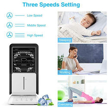 Load image into Gallery viewer, infray Portable Air Conditioner Fan, Personal Mini Evaporative Air Cooler, Oscillating Space Air Cooler Desk Fan Mist Humidifier with 3 speeds, 2/4/6H Timer for Small Home Room Office Dorm
