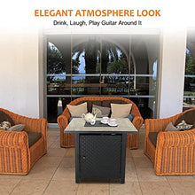 Load image into Gallery viewer, Camplux Propane Fire Pit Table, 30 Inch Outdoor Gas Fire Pit with Lid, Lava Rocks, Ceramic Tabletop, 50,000 BTU Adjustable Flame, Auto Ignition, Square Fire Table 2-in-1 Functional
