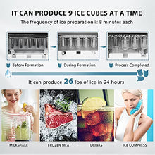 Load image into Gallery viewer, VIVOHOME Electric Portable Compact Countertop Automatic Ice Cube Maker Machine 26lbs/day Red
