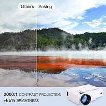 Load image into Gallery viewer, AuKing Mini Projector 2021 Upgraded Portable Video-Projector,55000 Hours Multimedia Home Theater Movie Projector,Compatible with Full HD 1080P HDMI,VGA,USB,AV,Laptop,Smartphone
