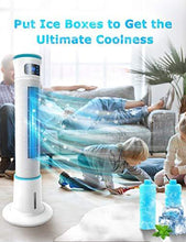 Load image into Gallery viewer, BREEZEWELL 2-in-1 Evaporative Air Cooler, 43" Tower Fan w/Cooling &amp; Humidification Function, 1 Gallon Water Tank, 3 Wind Speeds, 4 Modes, 70°Oscillation, 15H Timer, Remote Control for Home &amp; Office
