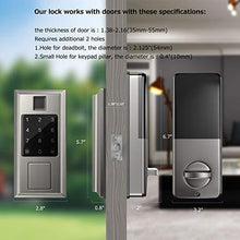 Load image into Gallery viewer, Security Smart Door Lock with Fingerprint Recognition, Oasbike Bluetooth Smart Door Lock, Touchscreen Keypad, Keyless Entry Door Lock Featuring Auto-Locking, Compatible with Alexa &amp; Google Assistant

