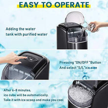 Load image into Gallery viewer, Kismile Counter top Ice Maker Machine with Self-Cleaning, 26LBS/24H Compact Automatic Ice Maker,9 Cubes Ready in 6-8 Minutes,Portable Ice Cube Maker, Perfect for Home/Kitchen/Office/Bar (Black)
