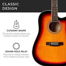 Load image into Gallery viewer, Best Choice Products 41in Full Size Beginner All Wood Cutaway Acoustic Guitar Starter Set with Case, Strap, Capo, Strings, Picks, Tuner - Sunburst
