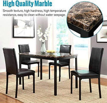 Load image into Gallery viewer, Recaceik 5-Piece Kitchen Table, Faux Marble Dining Set for 4 with Chairs for Small Spaces Living Room Home Furniture, Black…
