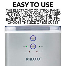 Load image into Gallery viewer, Igloo ICEB33SL Large-Capacity Automatic Portable Electric Countertop Ice Maker Machine, 33 Pounds in 24 Hours, 9 Ice Cubes Ready in 7 minutes, With Ice Scoop and Basket, Perfect for Water Bottles
