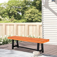 Load image into Gallery viewer, PHI VILLA Outdoor Acacia Wood Bench, 63" Long Patio Wooden Picnic Bench for 3 People, Backless Oil Finished Teak Bench for Garden, Porch, Yard
