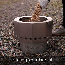 Load image into Gallery viewer, Patented Stainless Bonfire Fire Pit with Portable Carrying Storage Bag, Smoke-Free Firepit Bowl for Wood Pellet with Stand for Outdoor Campfire Flame or BBQ on Patio Garden Backyard - M
