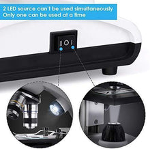 Load image into Gallery viewer, TELMU Microscope 40X-1000X Dual Cordless LED Illumination Lab Compound Monocular Microscopes with Optical Glass Lenses &amp; 10 Slides 
