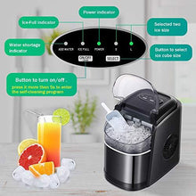 Load image into Gallery viewer, Kismile Counter top Ice Maker Machine with Self-Cleaning, 26LBS/24H Compact Automatic Ice Maker,9 Cubes Ready in 6-8 Minutes,Portable Ice Cube Maker, Perfect for Home/Kitchen/Office/Bar (Black)
