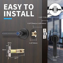Load image into Gallery viewer, Laxre Fingerprint Smart Lock,Touchscreen Room Door Lock, Phone App Digital Lever Lock, Bluetooth Door knob,Keyless Entry Front Door Lock with keypad, USB Charging for Home&amp;Hotel&amp;Office&amp;Interior Door
